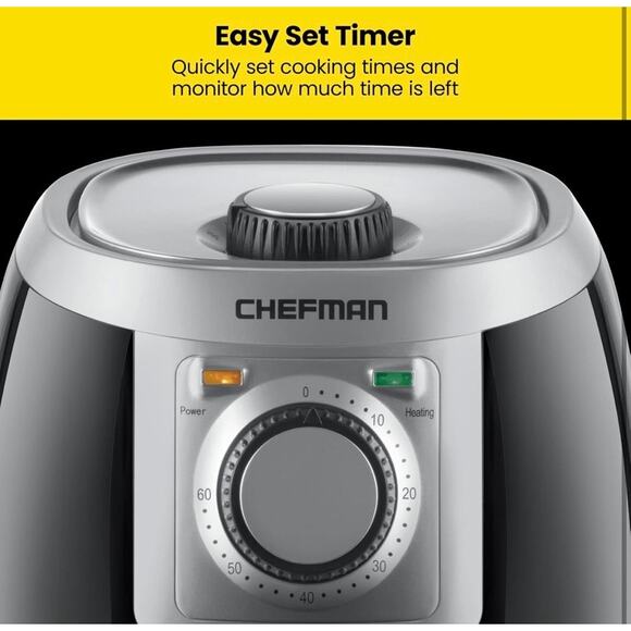 CHEFMAN 2 Qt Compact Air Fryer – Nonstick, Adjustable Temp, 60-Min Timer - Picture 3 of 6